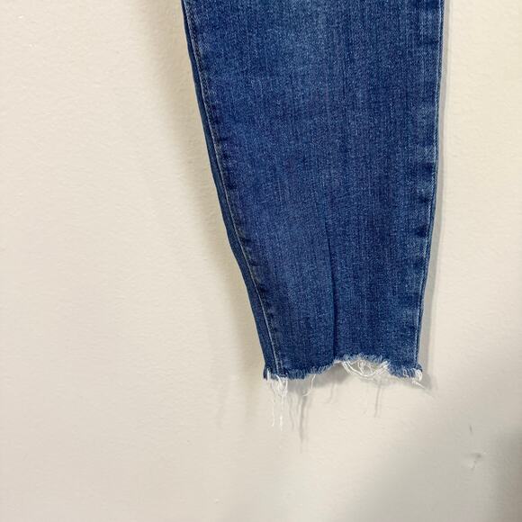 LOFT Curvy High Waist Skinny Ankle Jeans Size 30 Frayed Raw Hem Medium Wash - Picture 5 of 12